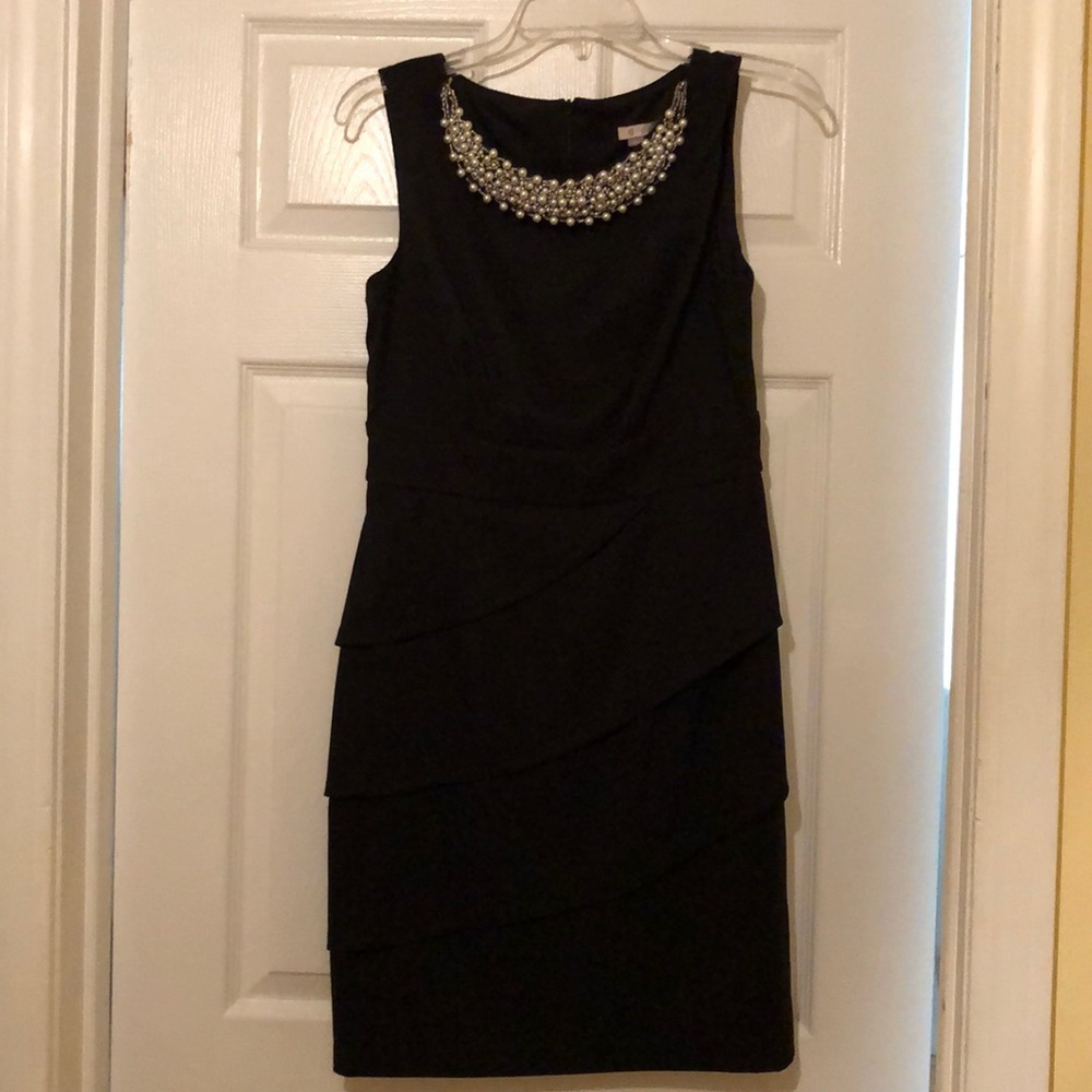 Black Dress with Pearl Beading